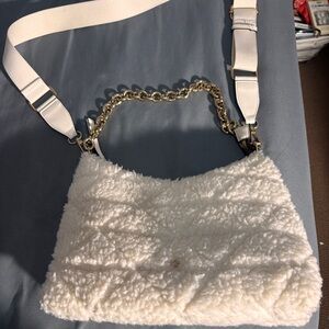 White Sherpa Shoulder/Crossbody Bag